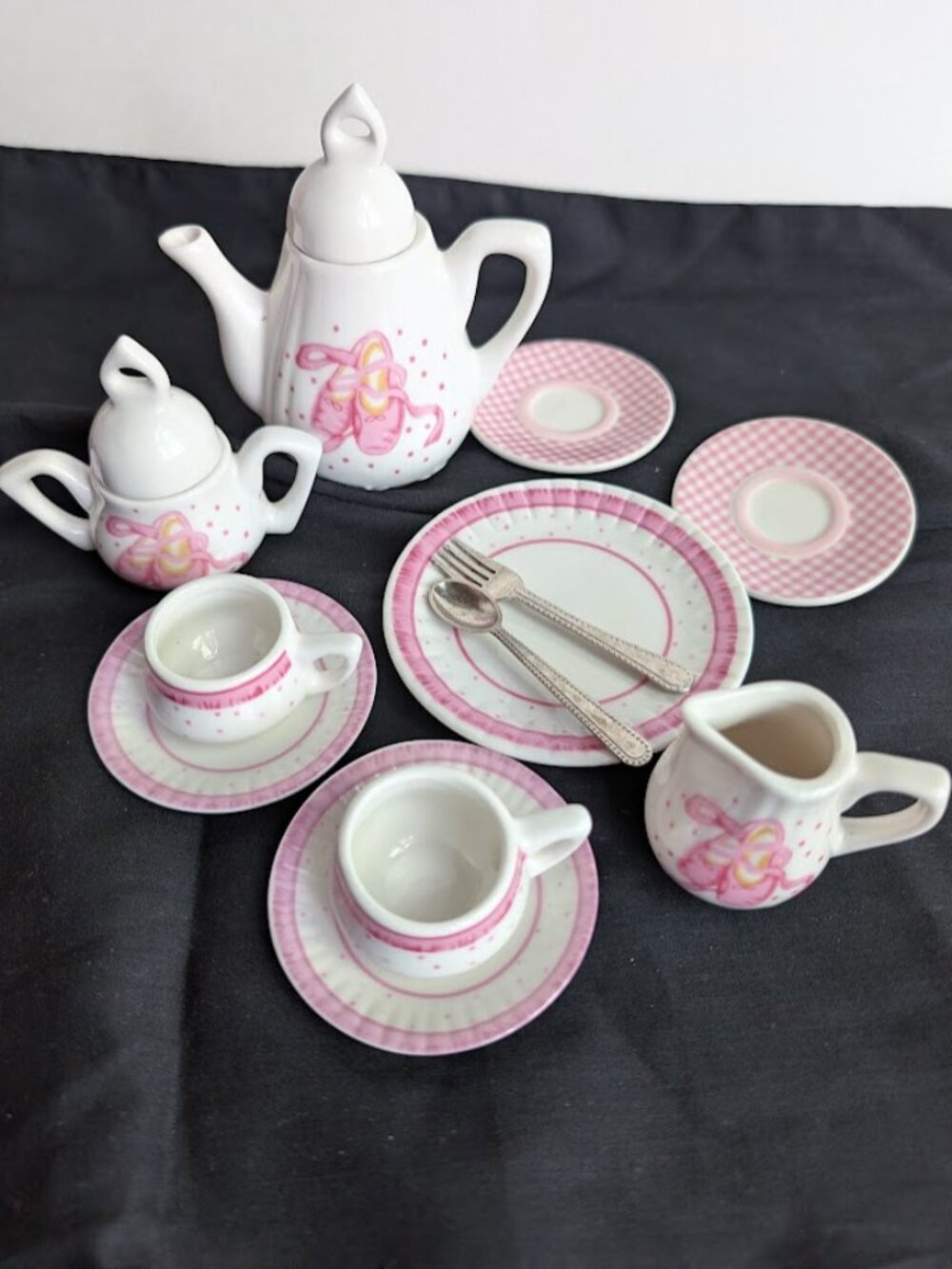 Astor Lane Porcelain Mini Ballerina Tea Set Ballet Shoe 14Pc